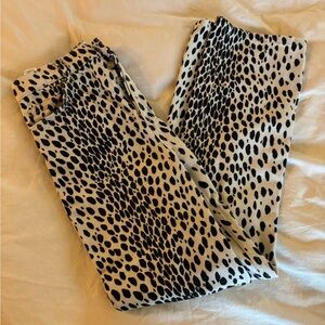 Reformation Cynthia High Rise Straight Cheetah Print Jeans